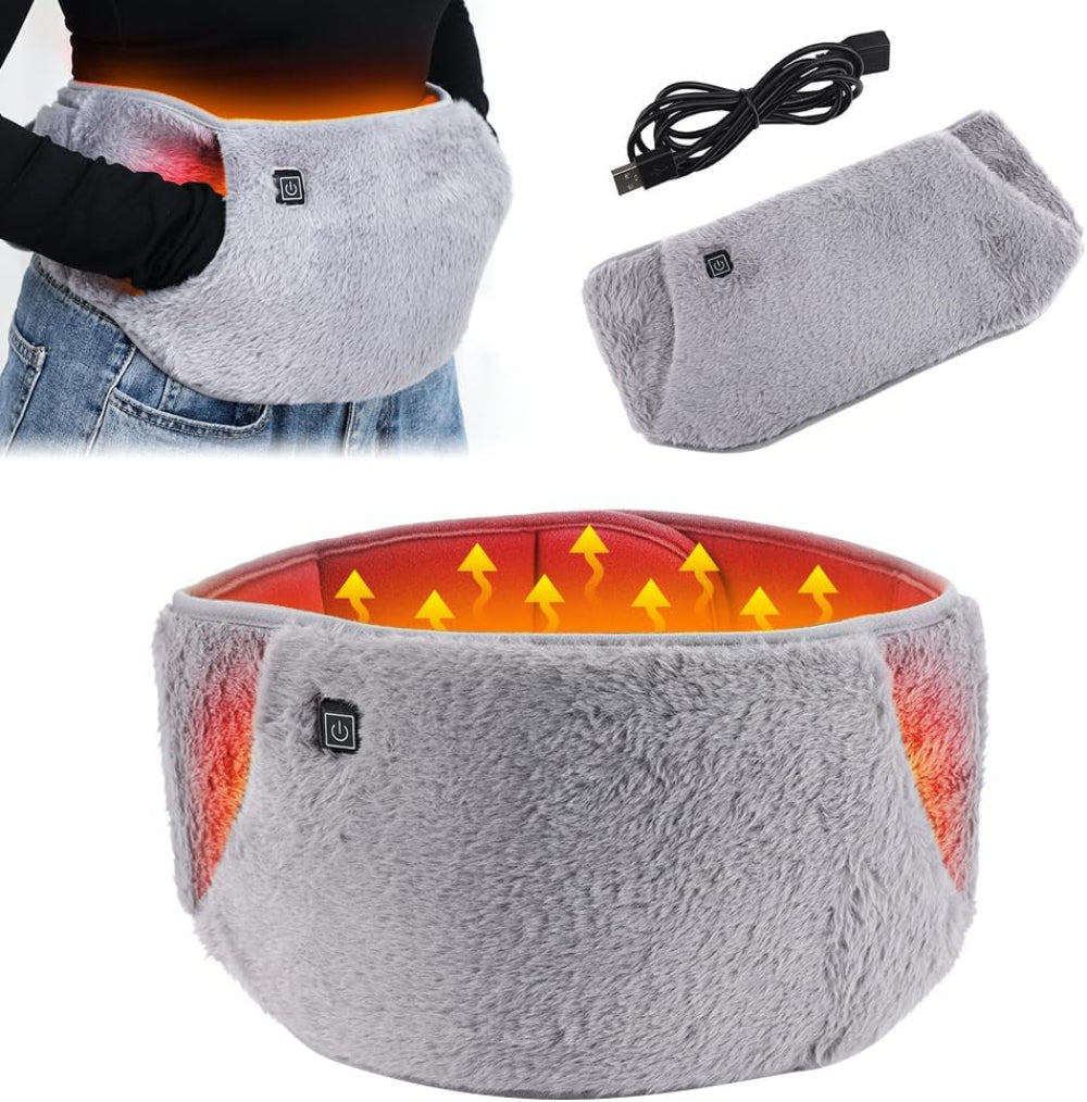 Ceinture Chauffante USB – Soulagement Crampes Menstruelles, Douleurs Lombaires & Musculaires – 3 Niveaux de Chaleur