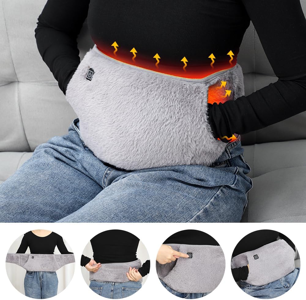 Ceinture Chauffante USB – Soulagement Crampes Menstruelles, Douleurs Lombaires & Musculaires – 3 Niveaux de Chaleur