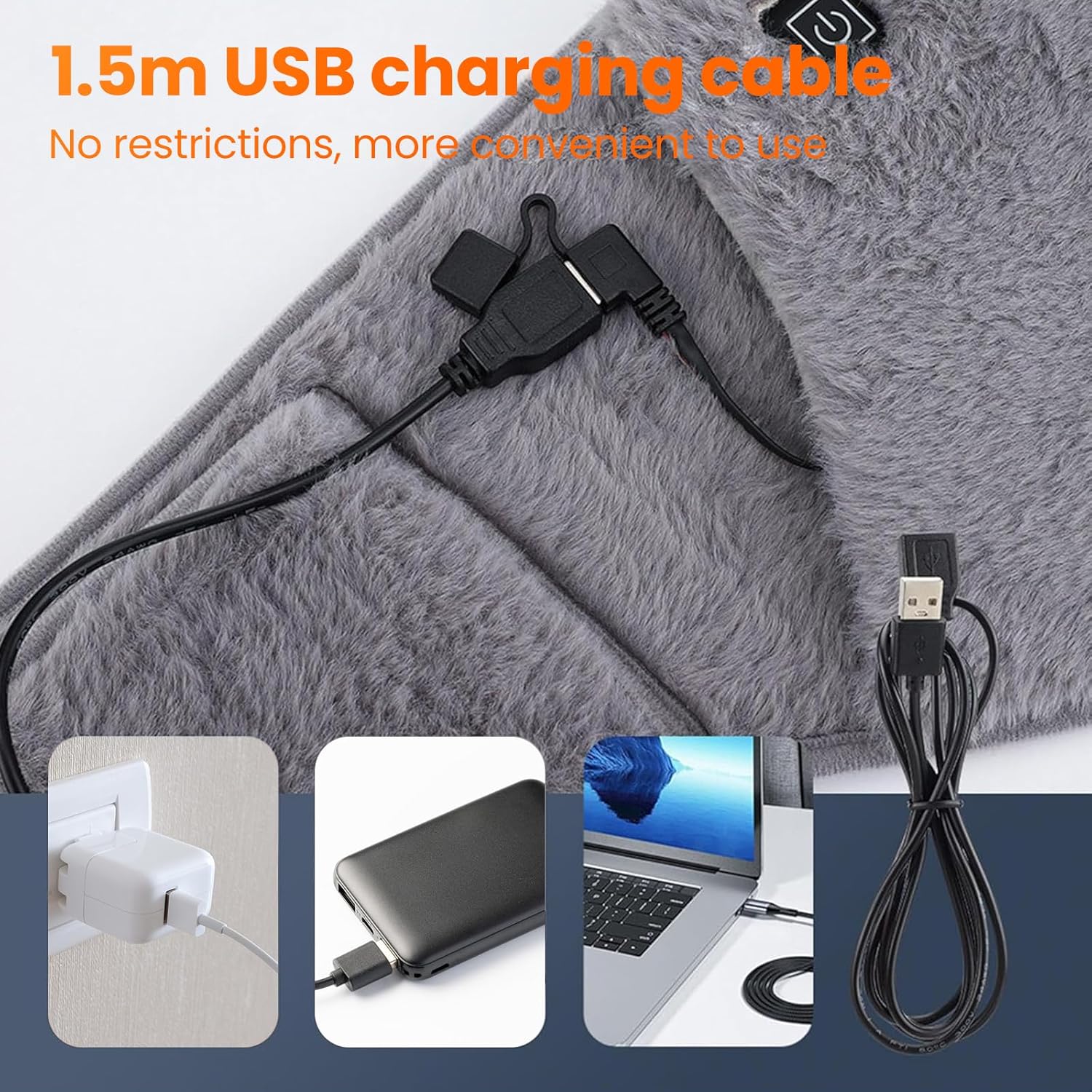 Ceinture Chauffante USB – Soulagement Crampes Menstruelles, Douleurs Lombaires & Musculaires – 3 Niveaux de Chaleur