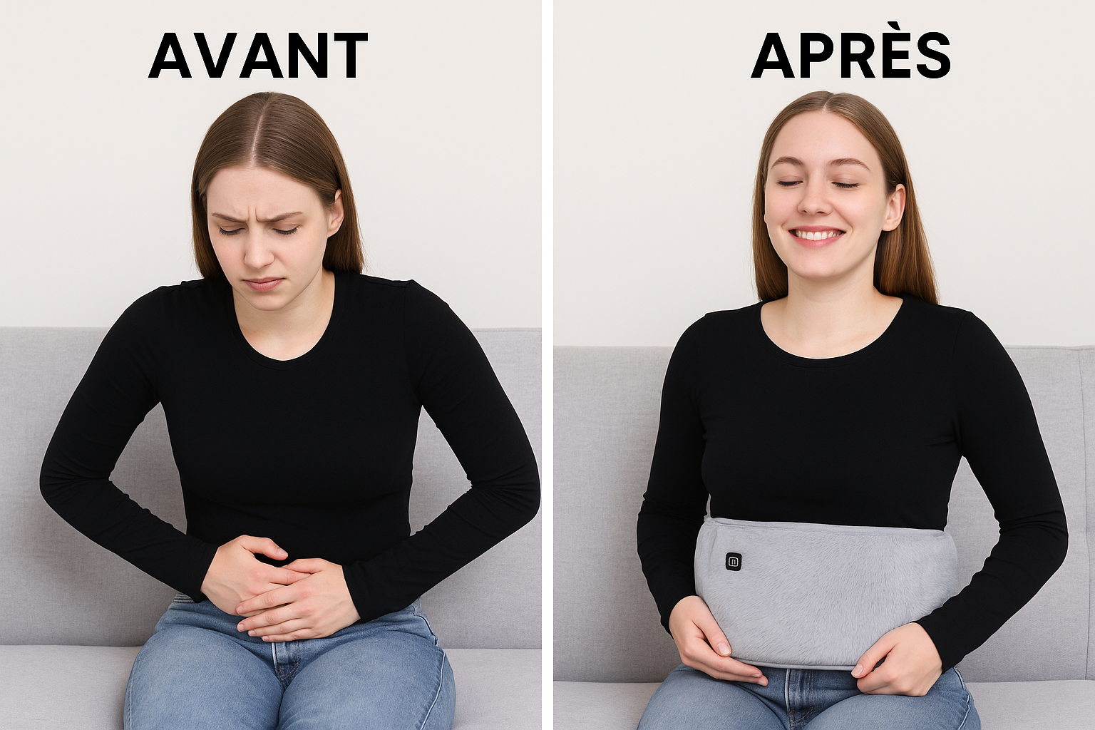 Ceinture Chauffante USB – Soulagement Crampes Menstruelles, Douleurs Lombaires & Musculaires – 3 Niveaux de Chaleur